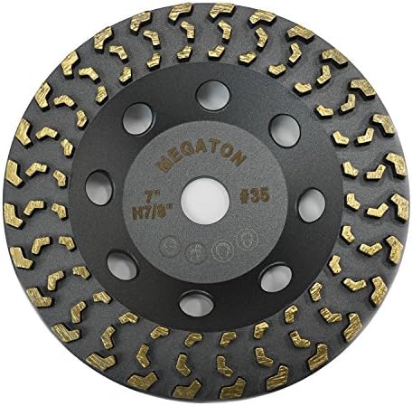 Megatron 7" Diamond Cup Grinding Removing Disc Wheel for Any Concrete, Paint, Epoxy, Glue and Mastic with CDB Newest Technology (Megatron 7")