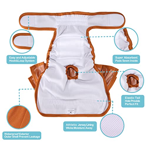 Avont 3 Stück Wiederverwendbare Hundewindeln, Hochsaugfähige, waschbare und umweltfreundliche Damenbinden Höschen für weibliche Haustiere - XS - Schwarz/Braun/Grau