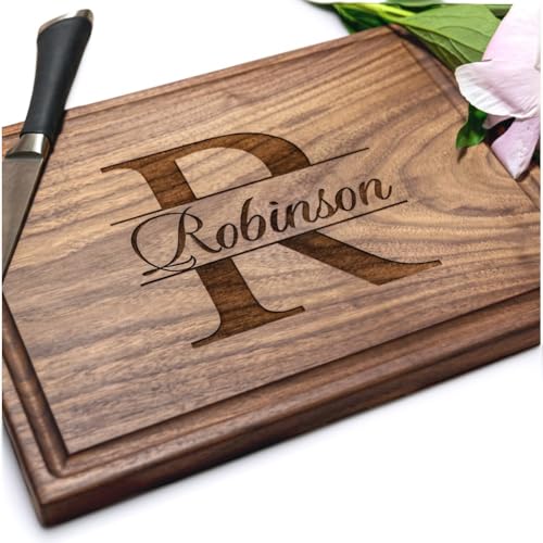 Personalized Cutting Board Monogram Initial Design 004