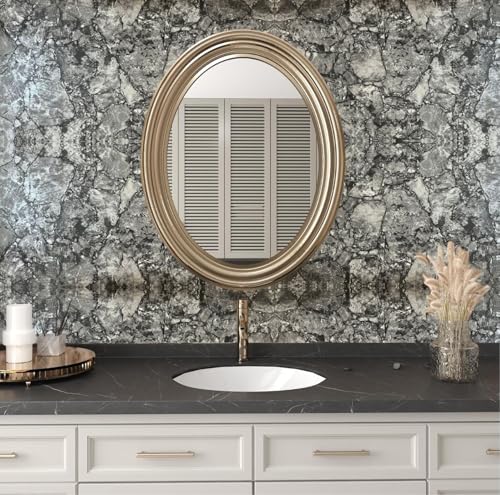 Image of WALLMATE Marble Wallpaper Self Adheisve Marble Wallpaper Waterproof Countertop Furniture Kitchen Marble Sticker Grey Italian, 24x84 Inch