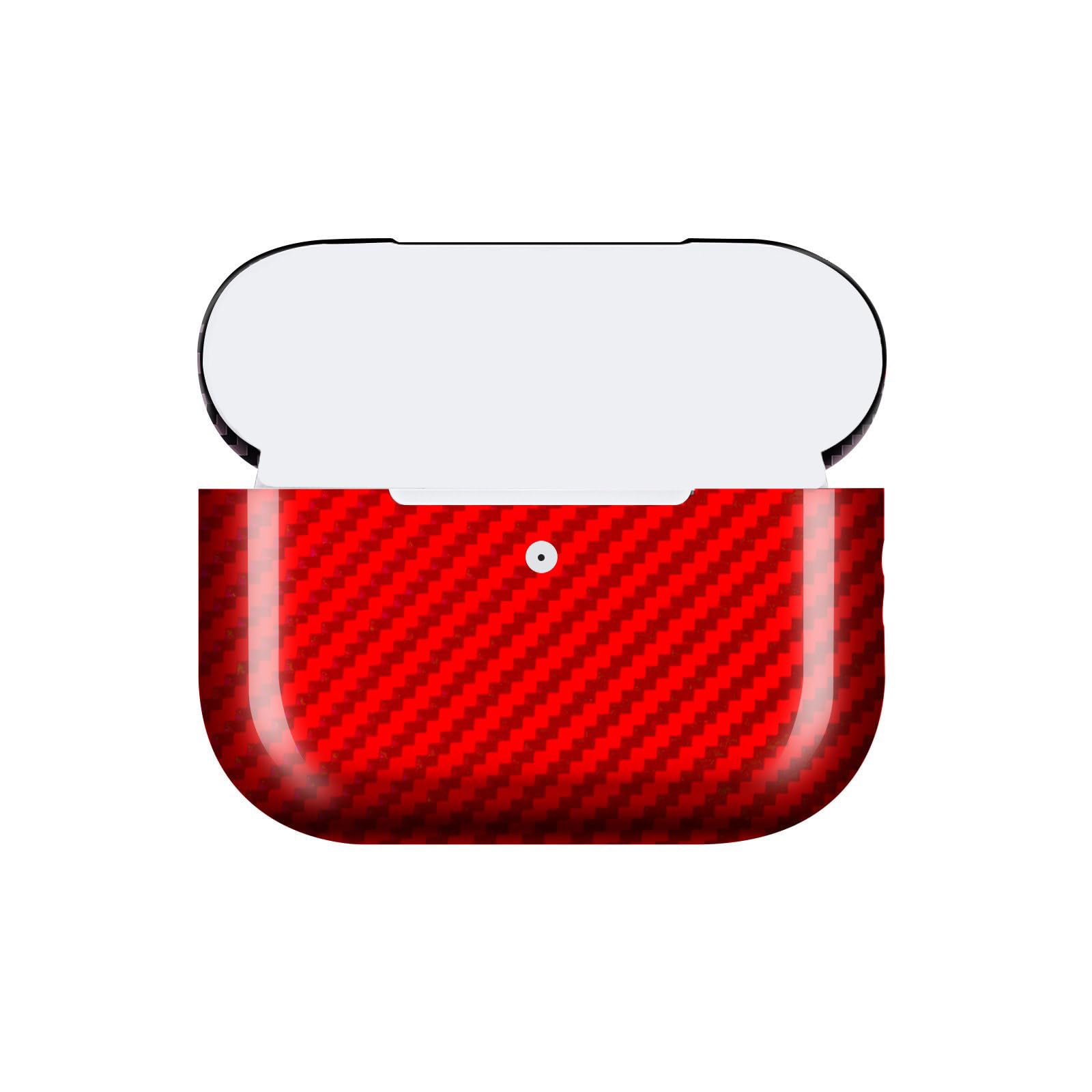 Étui élégant en carbone pour écouteurs avec compatibilité de charge et coque en carbone sécurisée
