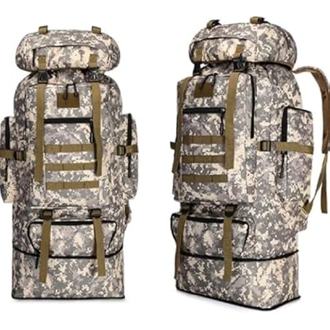 BRAVECOW 100L Waterproof Hiking Backpack Large Camping Hiking Daypack Adjustable Sport Bags Rucksack for Outdoor Traveling (Citycamo) Cover