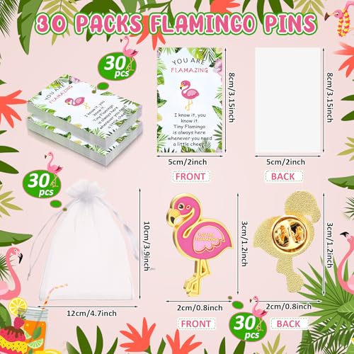 Quelay 30-Piece Flamingo Gift Set for Women - Inspirational Pins and Affirmation Cards for Employee Appreciation and Motivational Thank You Gifts - Image 3