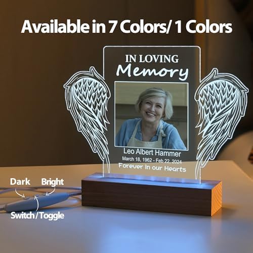 Personalized LED Picture Frame - Memorial Gift for Loved Ones