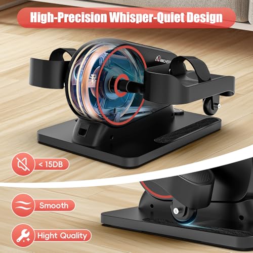 Image of ANCHEER Under Desk Elliptical Machine, 2-in-1 Mini Exercise Bike, Digital Display, 9 Resistance Levels, 12 Speed Levels, Active and Auto Modes, Silent Operation