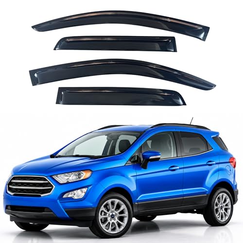 Image of IG Window Visors Fit for 2018-2022 Ford Ecosport, Out-Channel Rain Guards Vent Wind Deflectors 4PC, Car Accessories for 18-22 Ecosport