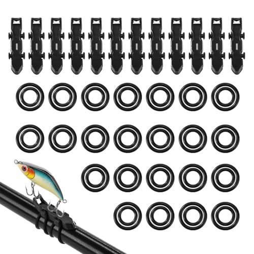 Supports Magnétiques Pour Hameçons De Pêche - Lot De 10, Avec Anneaux En Caoutchouc (19 Mm Et 14 Mm)