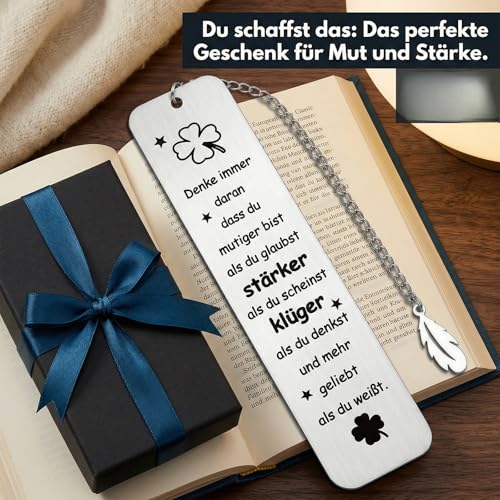 Du Schaffst Das,GlücksbringerPrüfungGeschenke,Ruhestand Geschenk,Lesezeichen personalisiert für Frauen,Geschenke für Lehrer,Studenten und Kollegen,Abschiedsgeschenk,Weihnachts und Geburtstagsgeschenk