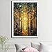 AnenaXean Printed Canvas Painting Wall Art Gustav Klimt Print Sun Forest Trees Painting Klimt Exhibition Poster Painting Yellow Decor Full Art Print Modern Home and Bedroom Decoration 20x30inch