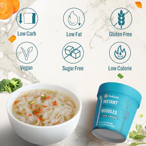 Hethstia Konjac Noodle Soup Cups Pho Flavor, 6 Packs, Gluten-Free, Sugar-Free, Fat-Free, Low-Carb, Low-Calorie, Keto & Vegan Instant Shirataki Noodles, Healthy Asian Ramen, Quick Meal, Gift-Ready - Thumbnail 3