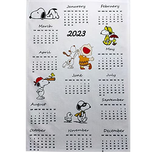 2023年 スヌーピー カレンダー 壁掛け かわいい キャラクター 2023 カレンダー ベルクロ付き 短いぬいぐるみ生地