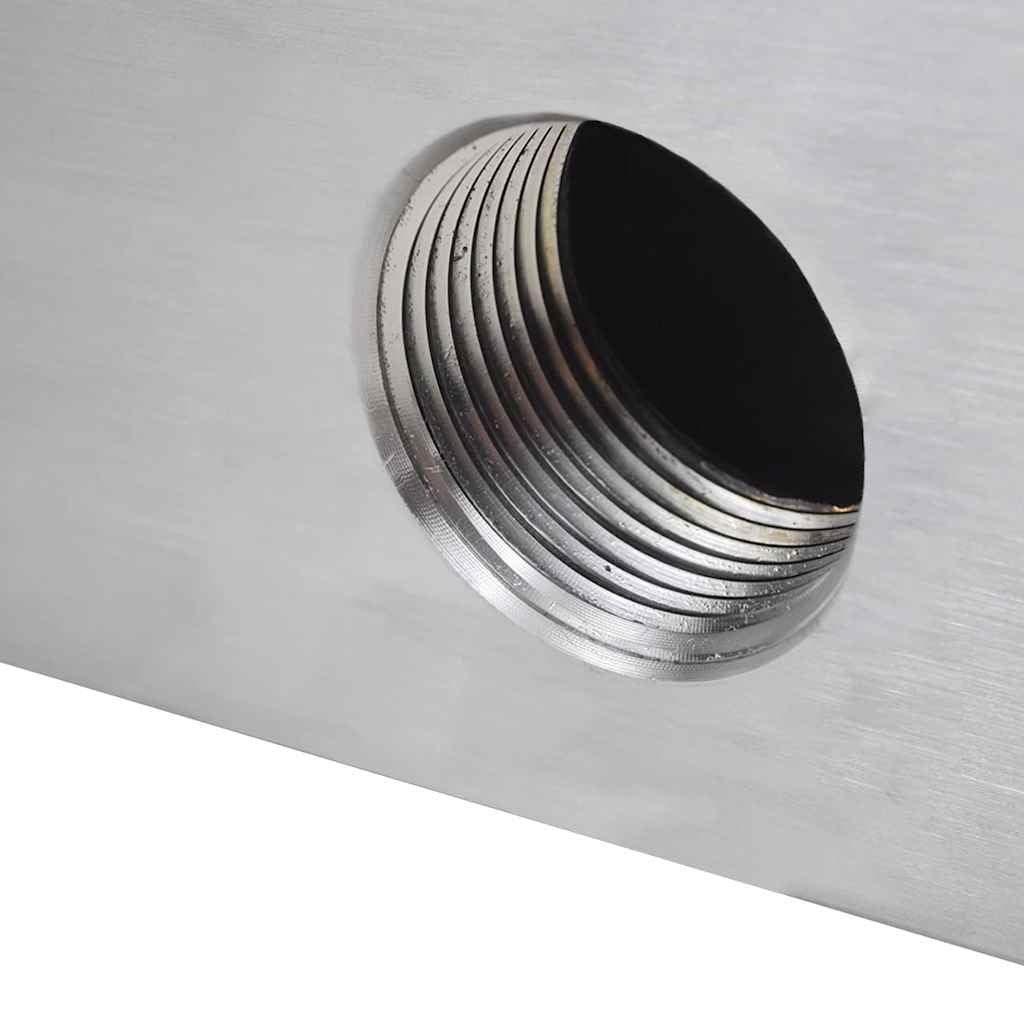 Fontana a cascata per piscina, rettangolare, in acciaio inox, 45 cm, resistente al cloro, con 1 connettore, per fontana da giardino, fontana per laghetto, terrazza, balcone, gioco d'acqua e relax