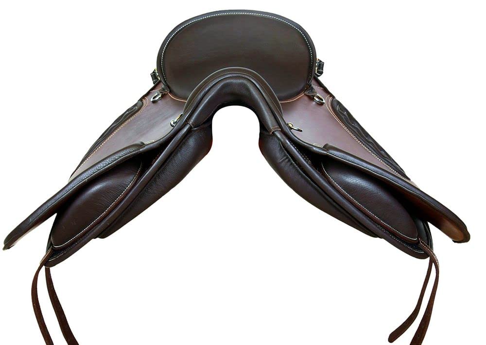 A&M Reitsport Sella da trekking senza alberi 1125 marrone, con cuciture bianche, dimensioni: 16 pollici