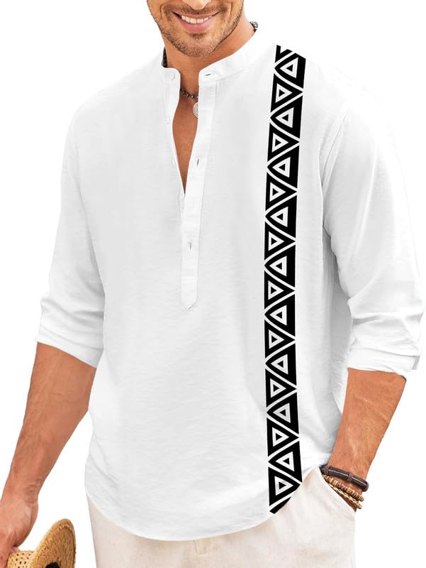dapperfield Men’s Cotton Blend Short Kurta with Stylish Printed Design | Mandarin Collar | Comfortable Regular Fit | Ideal for Festive, Casual-picture-21