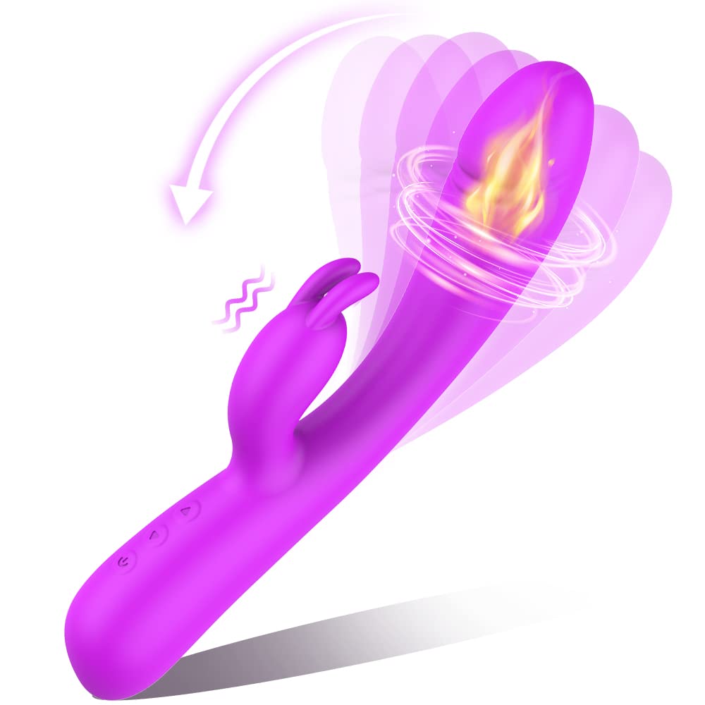 Rabbit Vibrator Sex Toys for Women 3 in 1 G Spot Rose Vibrator Dildo with 20 Vibrations Modes