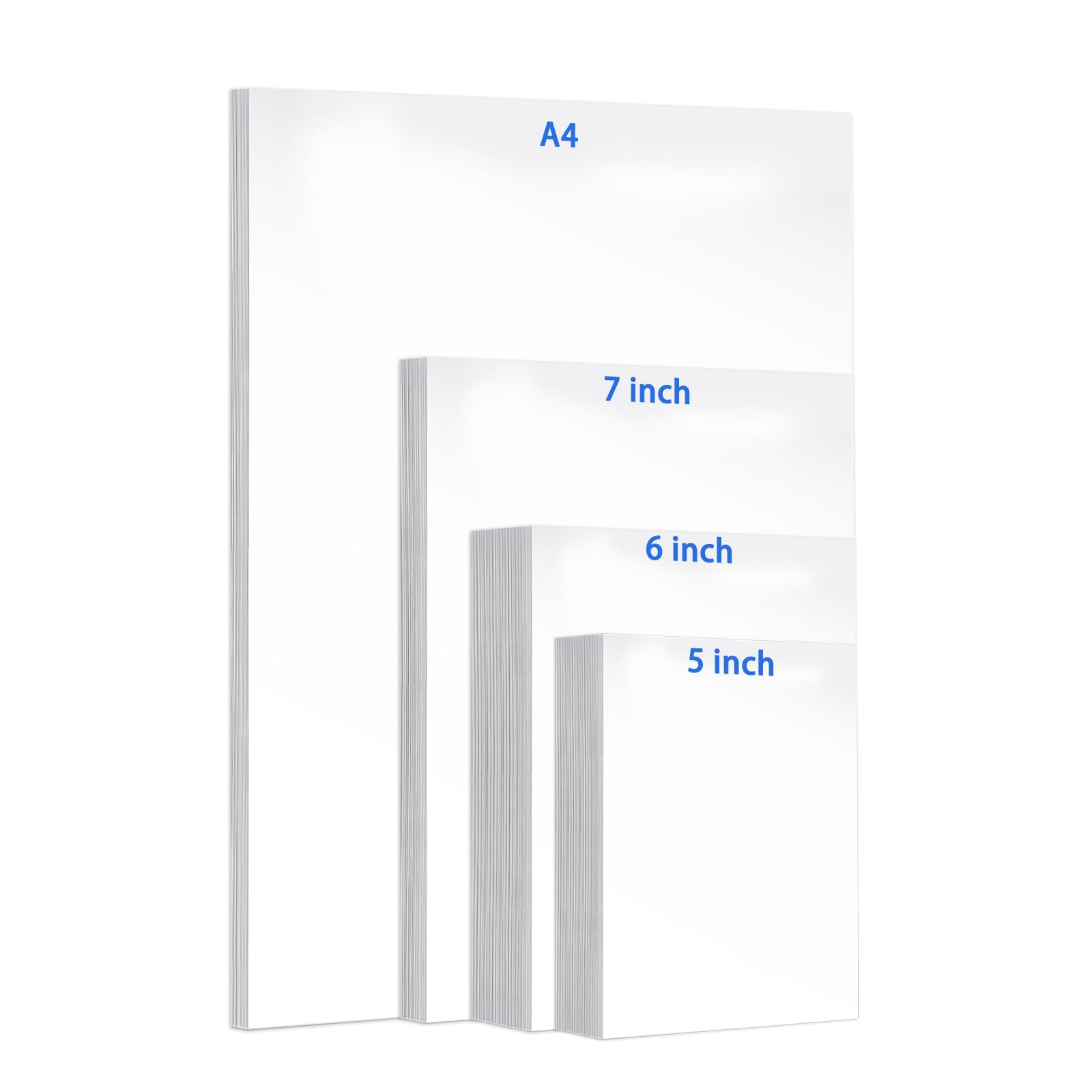 270 Sheets Photo Paper Single Sided, 200 gsm White High Glossy Paper Have 4 Size, Advanced Photographic Photo Printer Paper for Inkjet Printer Printing Picture Cover Brochures（5’’6’’7’’A4）