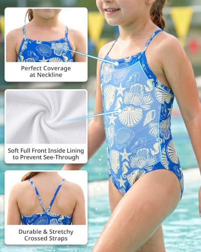 Image of weVSwe Baby Girl Swimsuit One Piece Swimsuit Cute Toddler Girls Sleeveless Bikini Kids 2-10 Years