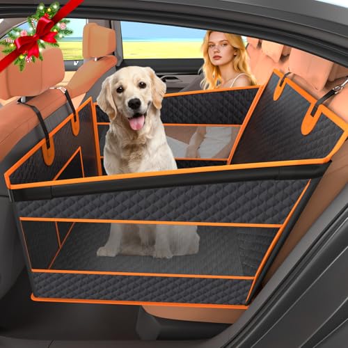 Instraella Dog Car Seat for Large Dogs, Back Seat Extender for Dogs, Foldable Pet Car Seat with Waterproof Oxford Fabric and Non-Slip Bottom, All-Around Protection and Strong Support