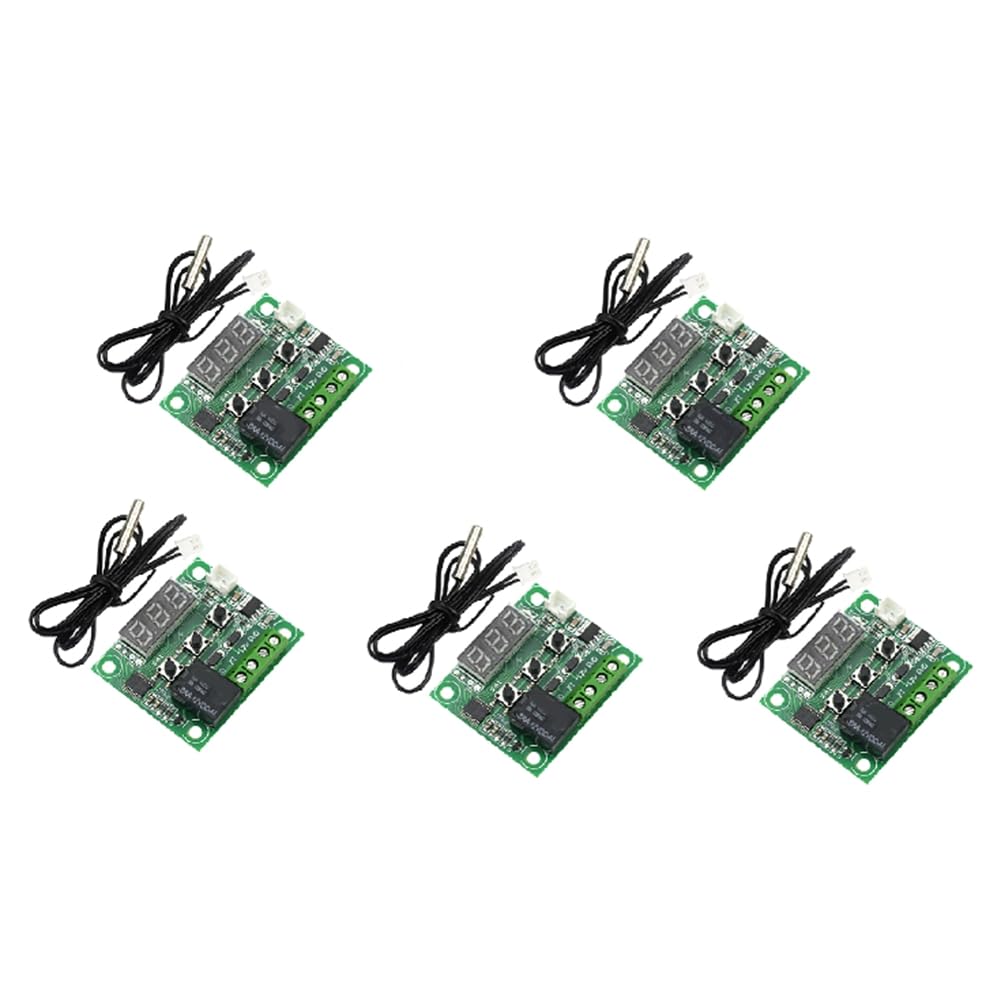 Jnchdghwa As Shown W1209 Heat Cool Digital Thermostat Temperature Controller 5Pcs Miniature Temperature Control Switch Panel