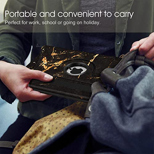 Image of Fintie Rotating Case for iPad 9th Generation (2021) / 8th Generation (2020) / 7th Gen (2019) 10.2 Inch - 360 Degree Rotating Stand Cover with Pencil Holder, Auto Wake Sleep, Black Obsidian