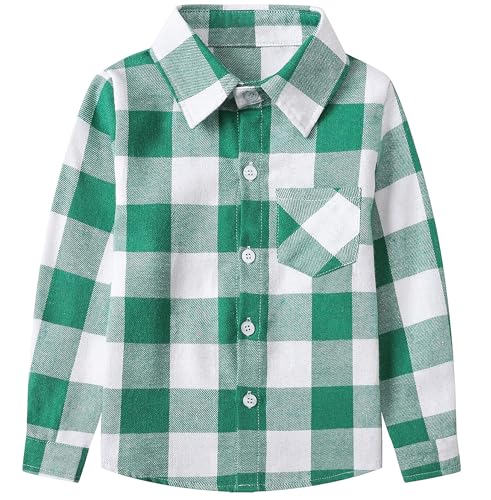 Image of SANGTREE Girls & Women's Long Sleeve Flannel Plaid Shirt Button Down Shirts, 3 Months - US 2XL