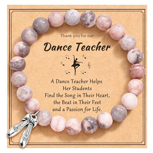 Qrisyya Pulsera de agradecimiento para profesores de baile, regalo para mujeres, Adustable, Acero inoxidable, Sin piedra preciosa