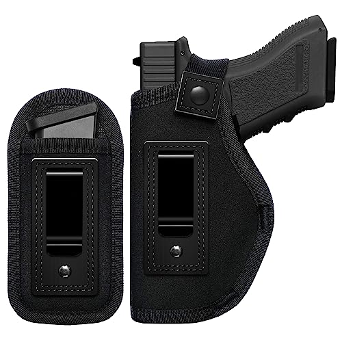 PODFAN Universal Gun Holsters for Men/Women,IWB 9mm Pistols Holster Right Left Handed,Concealed Carry,Fits S&W M&P Shield Glock 9/40 P320 17 19 26 27 42 43,Similar Handguns (Black-Left Hand)