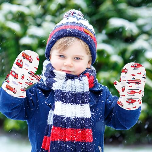 Image of Plaaee Early 1990s Pattern Kids Glove Warm Mitten Winter Favor for Toddler Boys and Girls Children Cold Weather Gloves