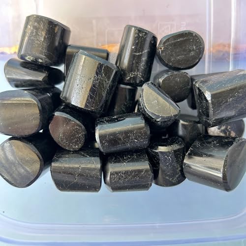 Image of Tumbled Stones, Natural Crystal Healing Stones, Home Office Decor, Aquarium Decorative Pebbles, Vase Fillers (Black Obsidian, 200)