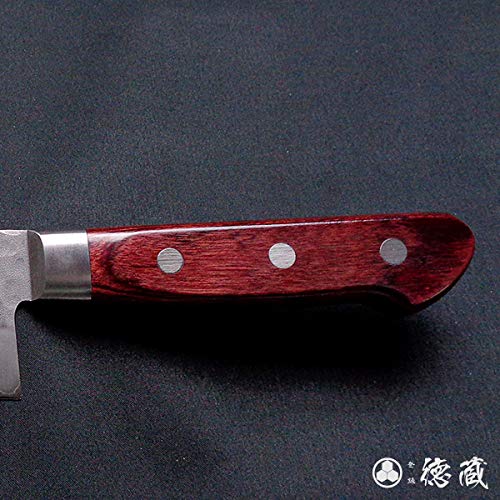 Amazon｜三徳ステンレス包丁 180mm/両刃/AUS8/積層材(赤)/日本製/徳蔵