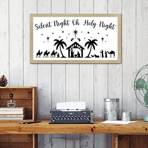 Décoration murale moderne Silent Night personnalisée avec cadre en bois