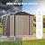 Patiowell 8x6 FT Storage Shed with Floor Frame, Metal Garden Patio Shed with Lockable Door and Sloping Roof, Waterproof Steel Outdoor Tool Shed for Backyard Garden Lawn, Brown