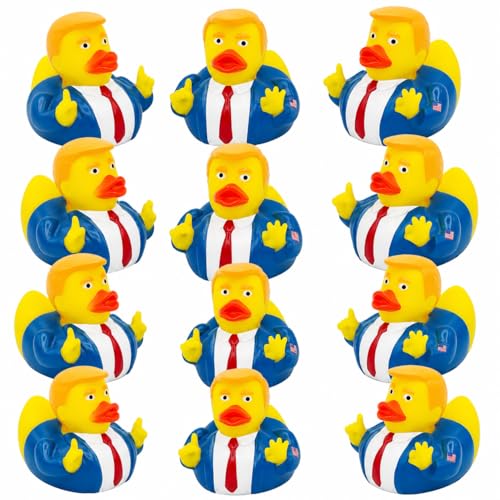 4Es Novelty 6 Rubber Ducks Bulk - Pack of 6 - Small 2.3 Inch Rubber Duckies Great for Jeep Ducking Christmas White Elephant Exchange Gag Gift for Adults