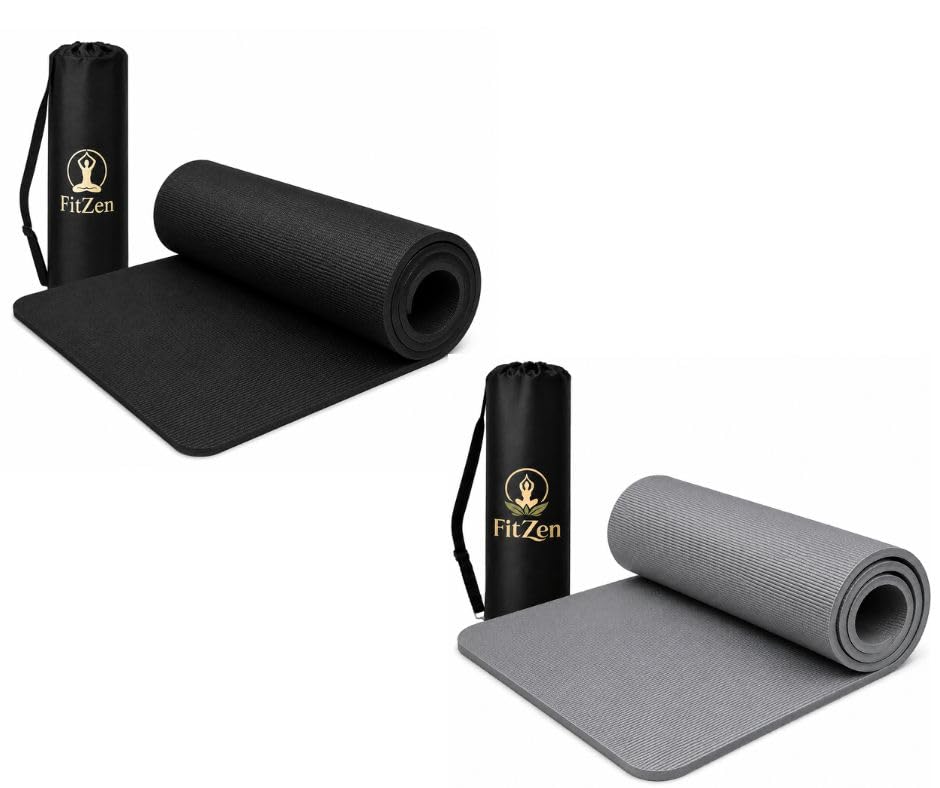 Yoga Mat for Women & Men Combo | High Density TPE Yoga Mat with 6mm Cushion | Non-Toxic, Sweat-Resistant & Double Sided Anti-Slip Exercise Mat | Lightweight & Portable with Carry Bag-image-45