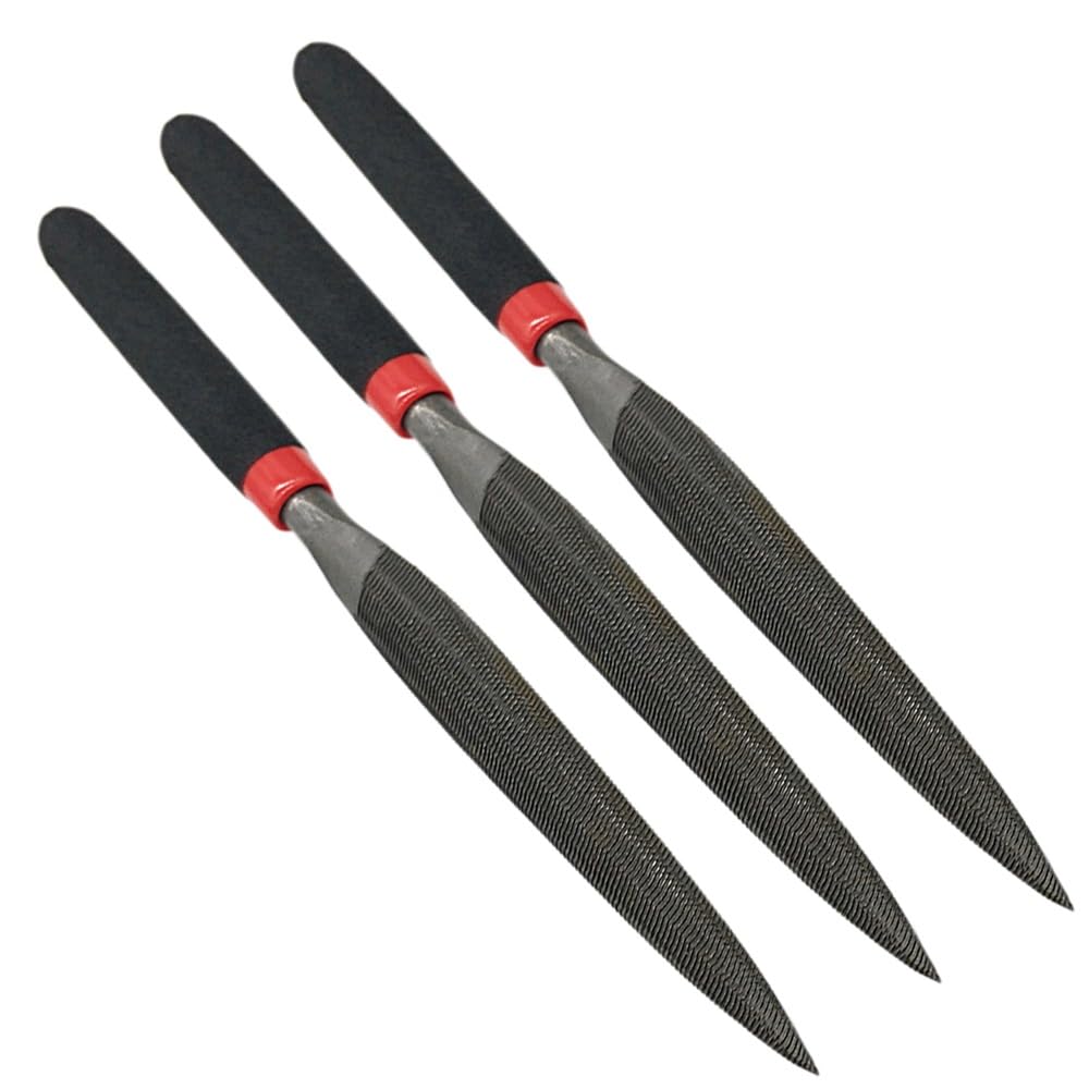 3PCS Mini Steel Files Needle File Flat for Stone Glass Metal Carving Craft Filing Woodworking Hand Tool(Half Round)