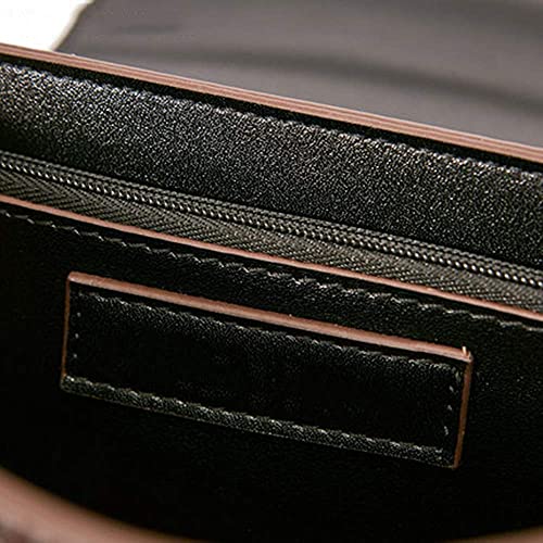 Sac à bandoulière bicolore marron à clapet au design rétro chic