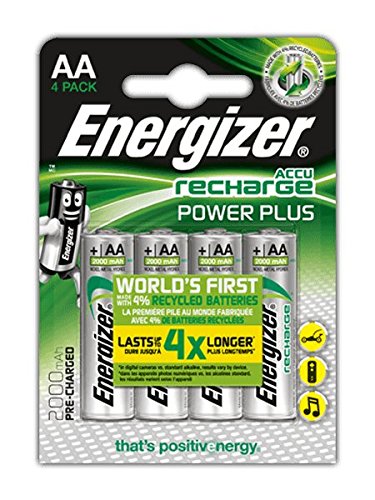 Energizer 638622 Power Plus Batteria Ricaricabile, Aa, 4 Pezzi, 2000 Mah