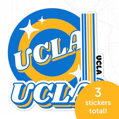 Sticker UCLA vinyle imperméable grand format 10,2 cm style années 70 - 5
