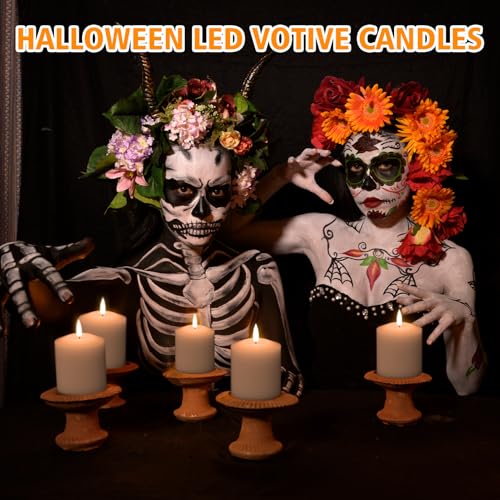 Image of GenSwin Flameless Pillar Candles Flickering with Remote Timer, Battery Operated Real Wax LED Votive 3D Wick Candles 6 Pack White(Battery Include, 2 x 3.2 Inch)