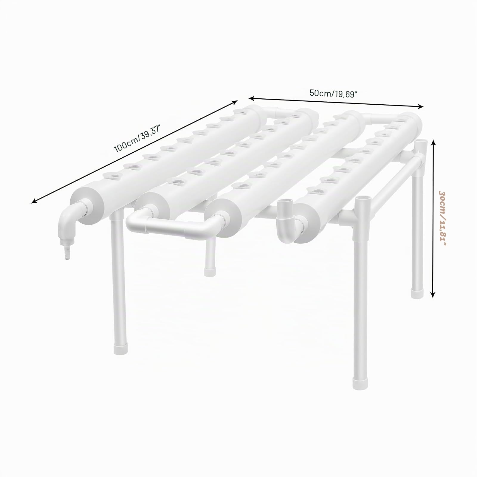 Kit Torre Idroponica 1 Strati 36 Posizioni 100×50×30 Cm Cesto di Impianto di Coltivazione Sistema di Coltivazione di Piante Senza Terra Completo Esperimento Idroponico