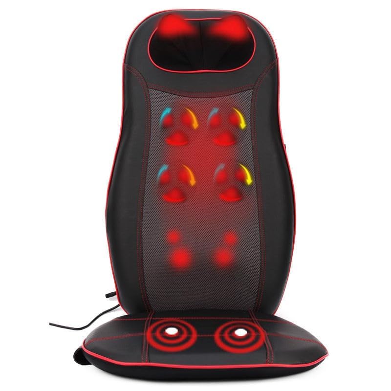 Shiatsu Massage Expert Car Seat Electric Rolling Massage with Vibration & Heat Back Neck Massager Home Office Car Seat