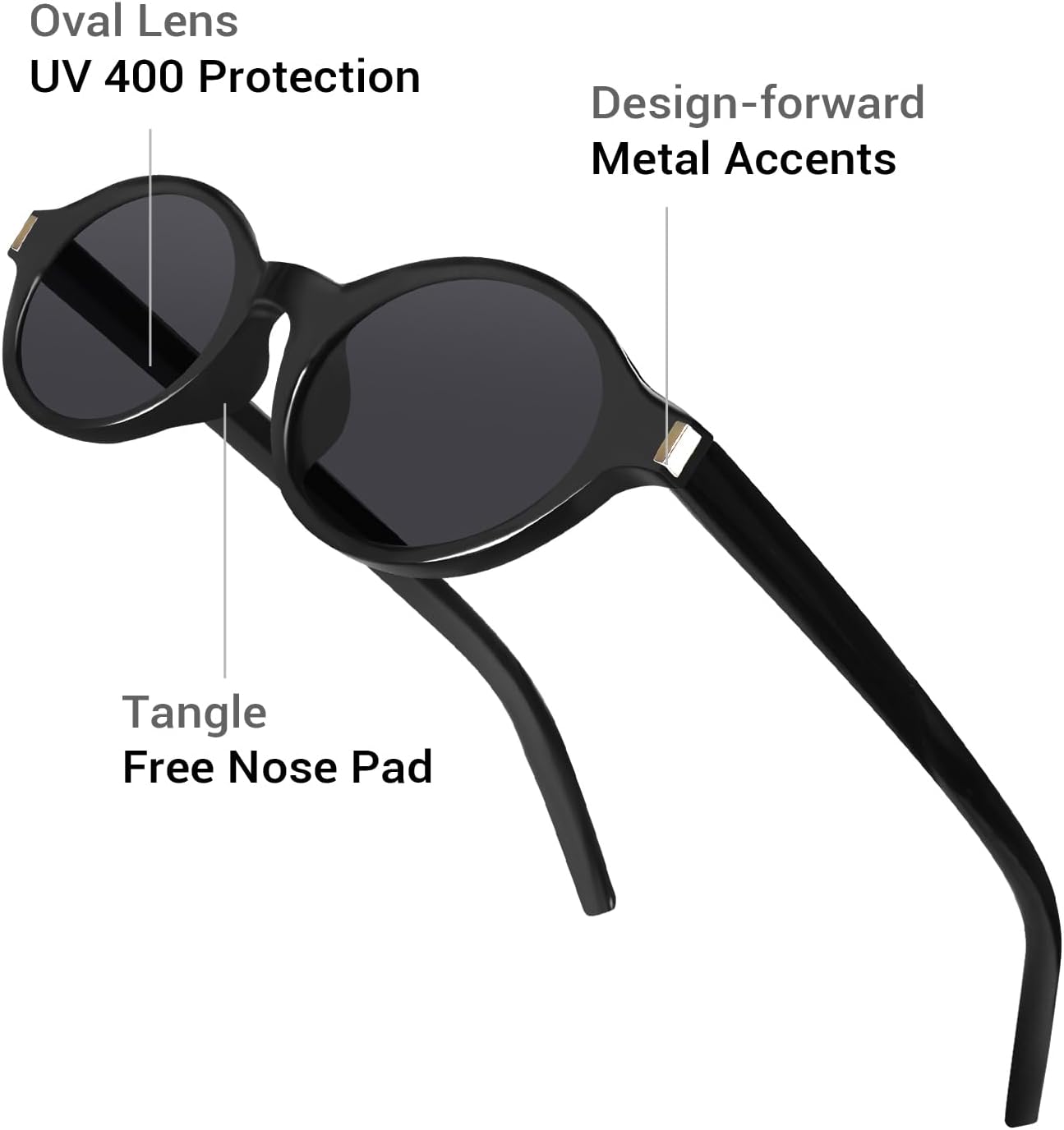 DrRelax Retro Oval Sunglasses for Women Trendy 90s Small Vintage Designer Sun glasses with UV400 Protective Lenses - Image 4