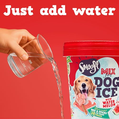 Smoofl Hundeeis, Premium Hundesnacks: EIS Fuer Hunde als Snack und zur Abkuehlung im Sommer und als gesunde Hundeleckerli mit erfrischender Wirkung, Hundeeis Sorte Wassermelone