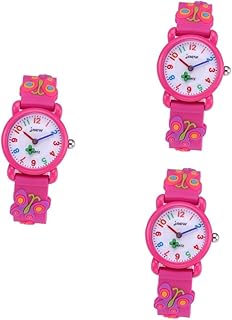 3 Pçs Relógio Criança Relógios Relógios De Pulso Desenhos Animados Relógio Analógico Silicone Relógio De Quartzo Relógio De Pulso Menina Criança Relógios De Quartzo