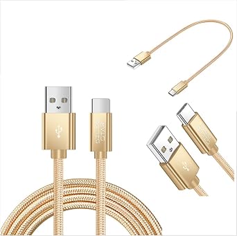 USB-C 3 Pack 30cm/1m/2m Nylon Type C Braided Sync Fast Charger Cable For BlackBerry Motion,Evolve,Evolve X, DTEK 60,BlackBerry Keyone, Key 2, Key 2 LE