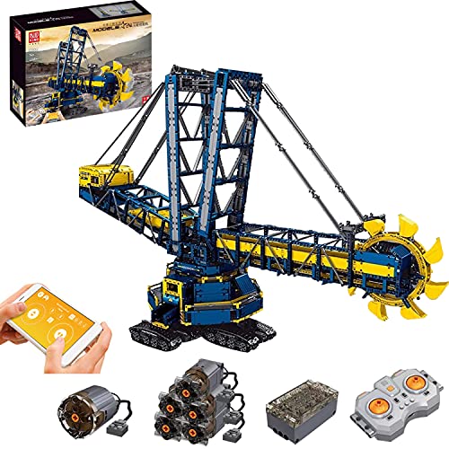 FanMei MISINI 17006 Schaufelradbagger, (Fernbedienung & APP-Steuerung R/C) Kleinpartikel-Puzzle-Bagger-Montage-Spielzeug… – Bild 3