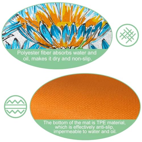 Tapis de cuisine lavable pour éviter les glissades lot de 2 rétro