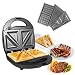 Produktbild OZAVO Sandwichmaker, Sandwichtoaster, 3 in 1 Paninitoaster, Waffeleisen, Tisch-Grill, 3 abnehmbare Grillplatten, American Toast, Waffeln, Fleisch, mit 2 Kontrollleuchten, 750W