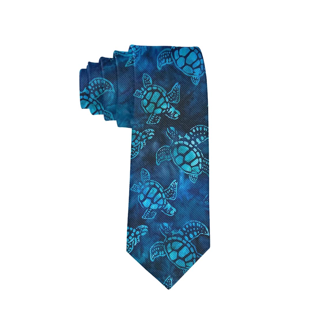 zerosevenee Watercolor Blue Sea Turtle 2 Tie Funny Neckties Fashion Wide Novelty Neck Ties For Men teen