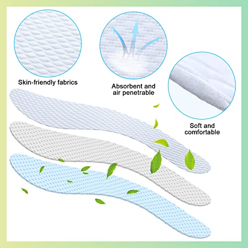 Janmercy 100 Pairs Disposable Shoe Liners Breathable Thin Insoles Replaceable Sweat Absorbing Shoe Inserts Barefoot Odor Eaters Insoles for Women Men Hiking Boot Sneaker Running - Thumbnail 5